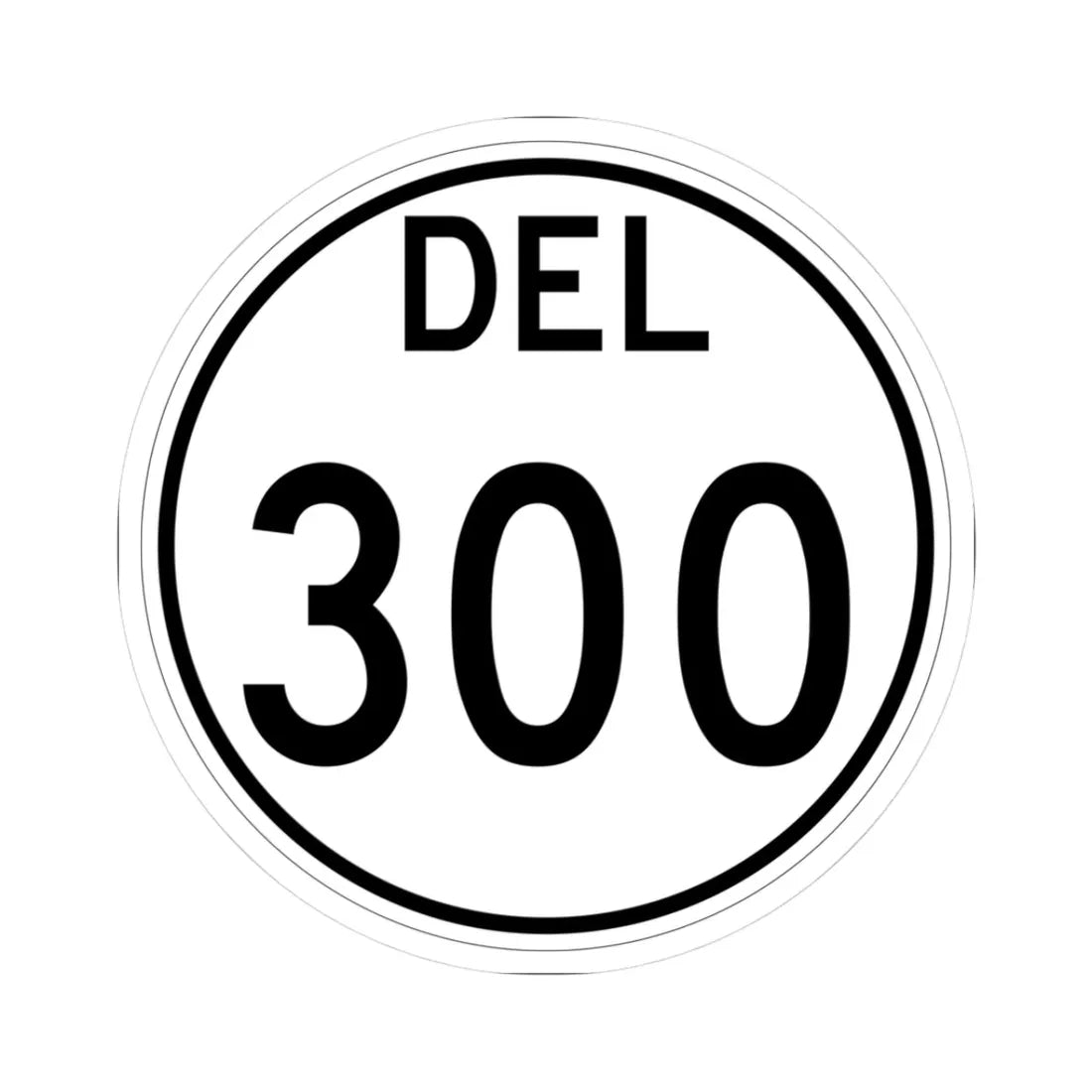Delaware 300 1964 (Delaware) (Road Sign) STICKER Vinyl Kiss-Cut Decal 3 Inch White - The Sticker Space