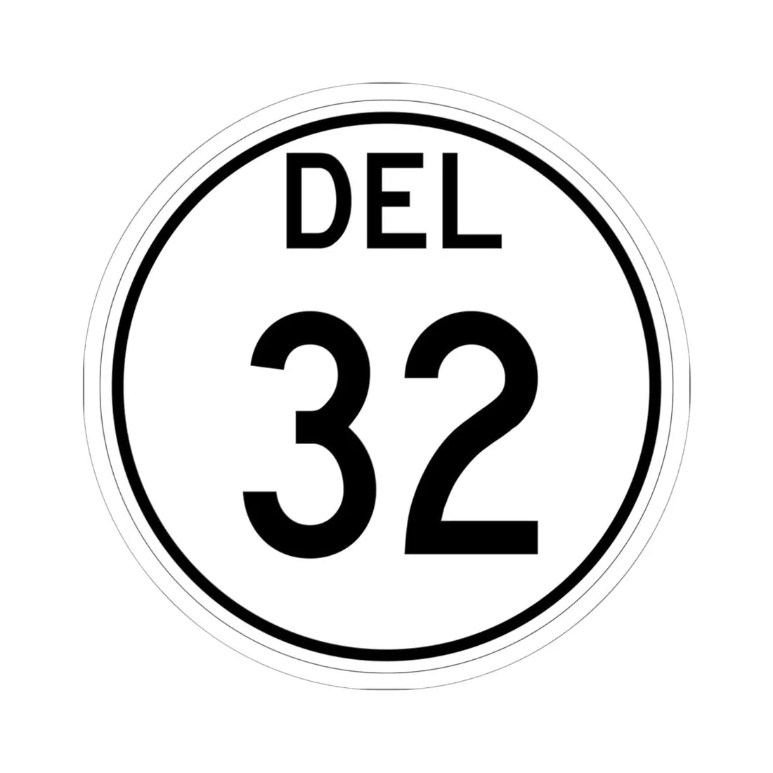 Delaware 32 1964 (Delaware) (Road Sign) STICKER Vinyl Kiss-Cut Decal 6 Inch White - The Sticker Space