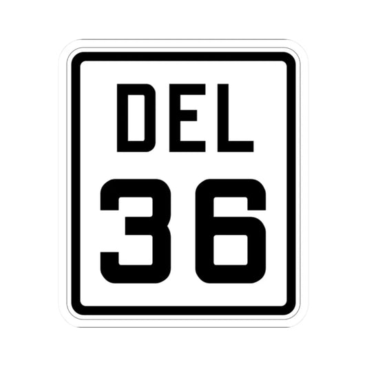 Delaware 36 1926 (Delaware) (Road Sign) STICKER Vinyl Kiss-Cut Decal 2 Inch White - The Sticker Space
