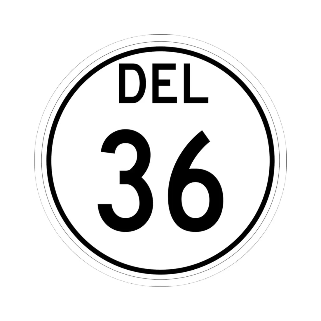 Delaware 36 1964 (Delaware) (Road Sign) STICKER Vinyl Kiss-Cut Decal 4 Inch White - The Sticker Space