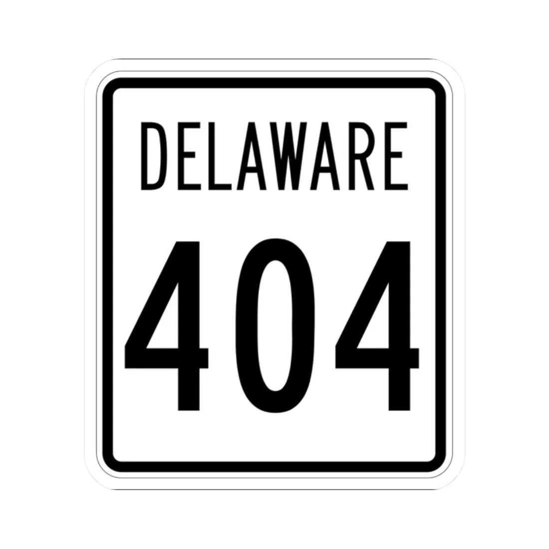 Delaware 404 1955 (Delaware) (Road Sign) STICKER Vinyl Kiss-Cut Decal 2 Inch White - The Sticker Space