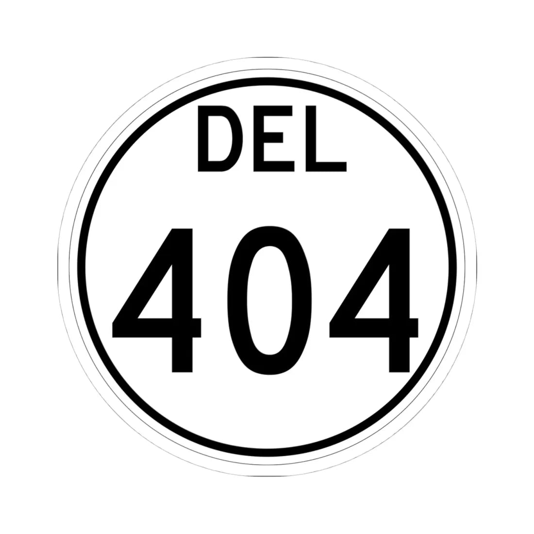 Delaware 404 1964 (Delaware) (Road Sign) STICKER Vinyl Kiss-Cut Decal 4 Inch White - The Sticker Space