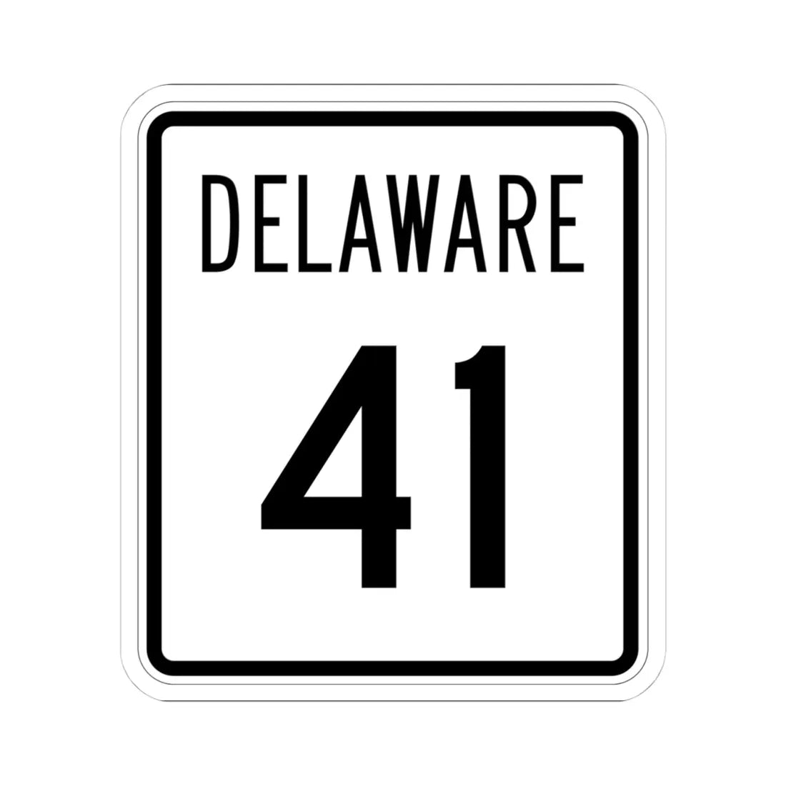 Delaware 41 1955 (Delaware) (Road Sign) STICKER Vinyl Kiss-Cut Decal 4 Inch White - The Sticker Space