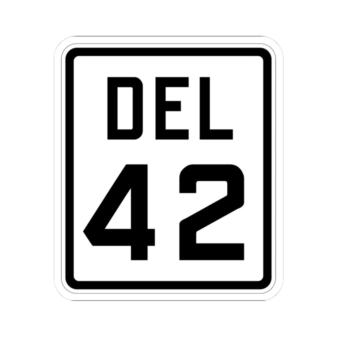Delaware 42 1926 (Delaware) (Road Sign) STICKER Vinyl Kiss-Cut Decal 3 Inch White - The Sticker Space