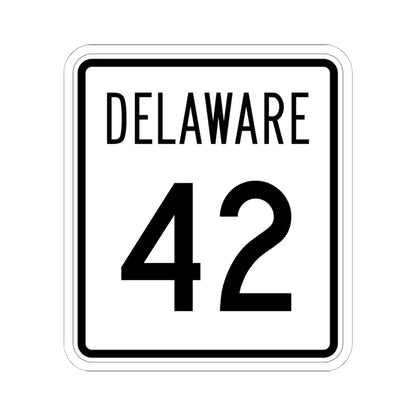 Delaware 42 1955 (Delaware) (Road Sign) STICKER Vinyl Kiss-Cut Decal 6 Inch White - The Sticker Space