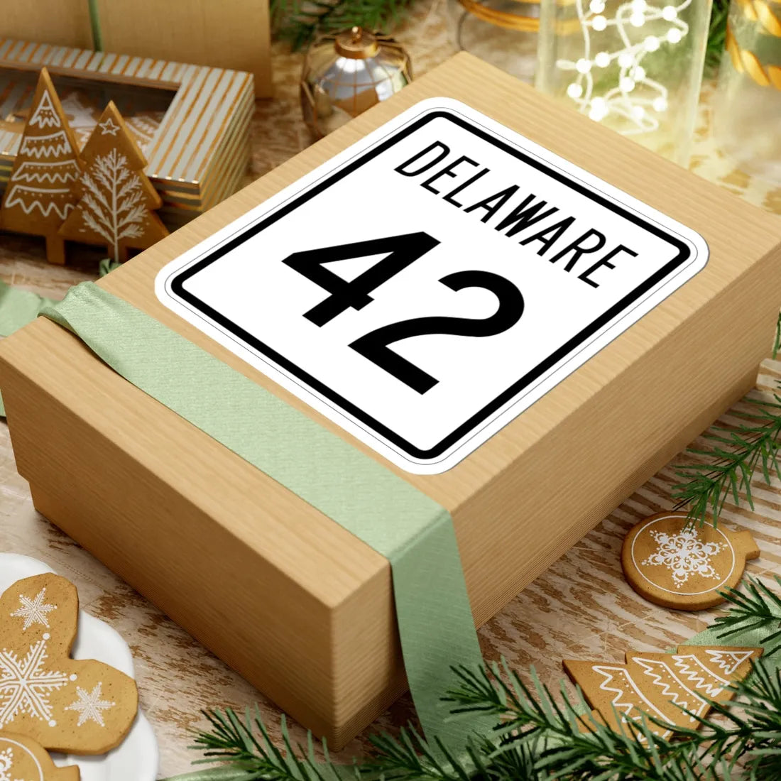 Delaware 42 1955 (Delaware) (Road Sign) STICKER Vinyl Kiss-Cut Decal - The Sticker Space