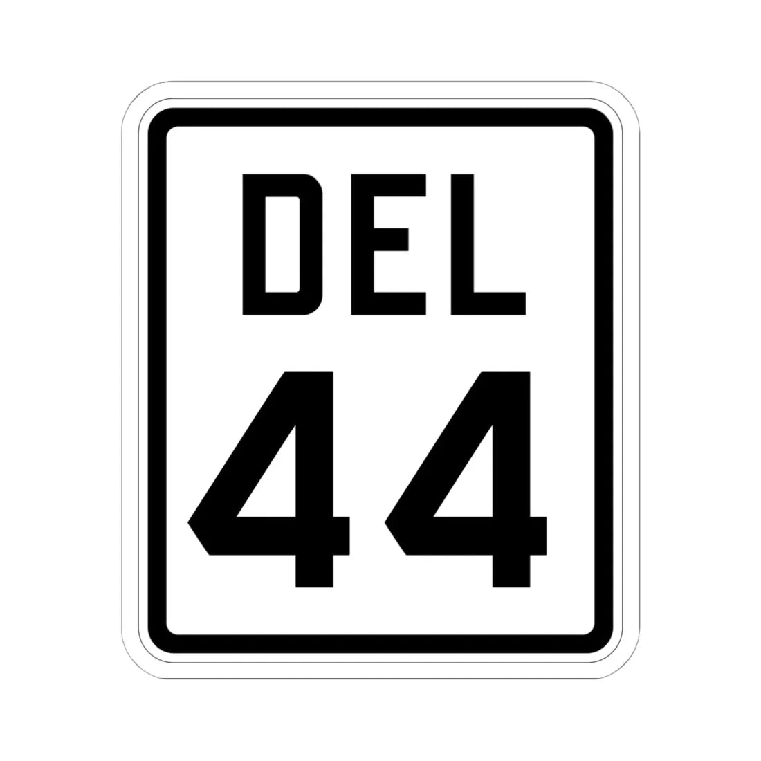 Delaware 44 1926 (Delaware) (Road Sign) STICKER Vinyl Kiss-Cut Decal 6 Inch White - The Sticker Space