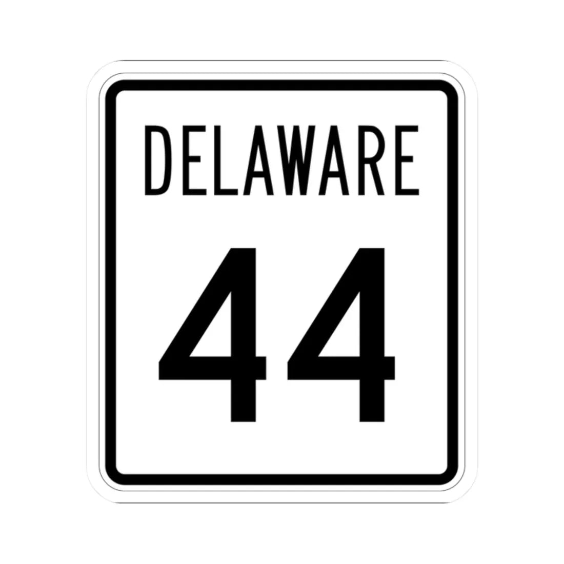 Delaware 44 1955 (Delaware) (Road Sign) STICKER Vinyl Kiss-Cut Decal 2 Inch White - The Sticker Space
