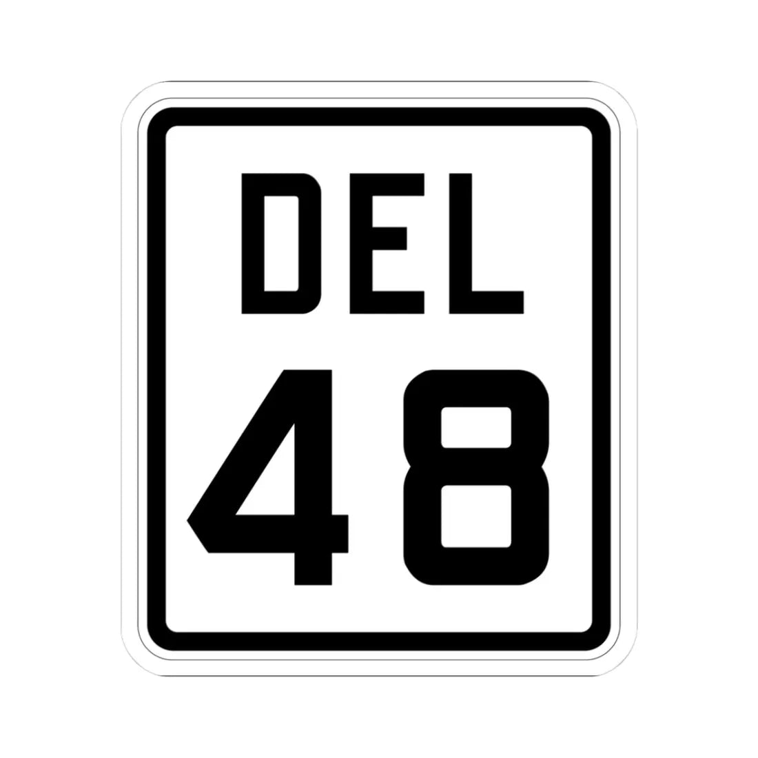 Delaware 48 1926 (Delaware) (Road Sign) STICKER Vinyl Kiss-Cut Decal 3 Inch White - The Sticker Space