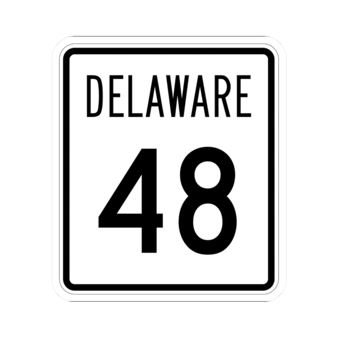 Delaware 48 1955 (Delaware) (Road Sign) STICKER Vinyl Kiss-Cut Decal 2 Inch White - The Sticker Space
