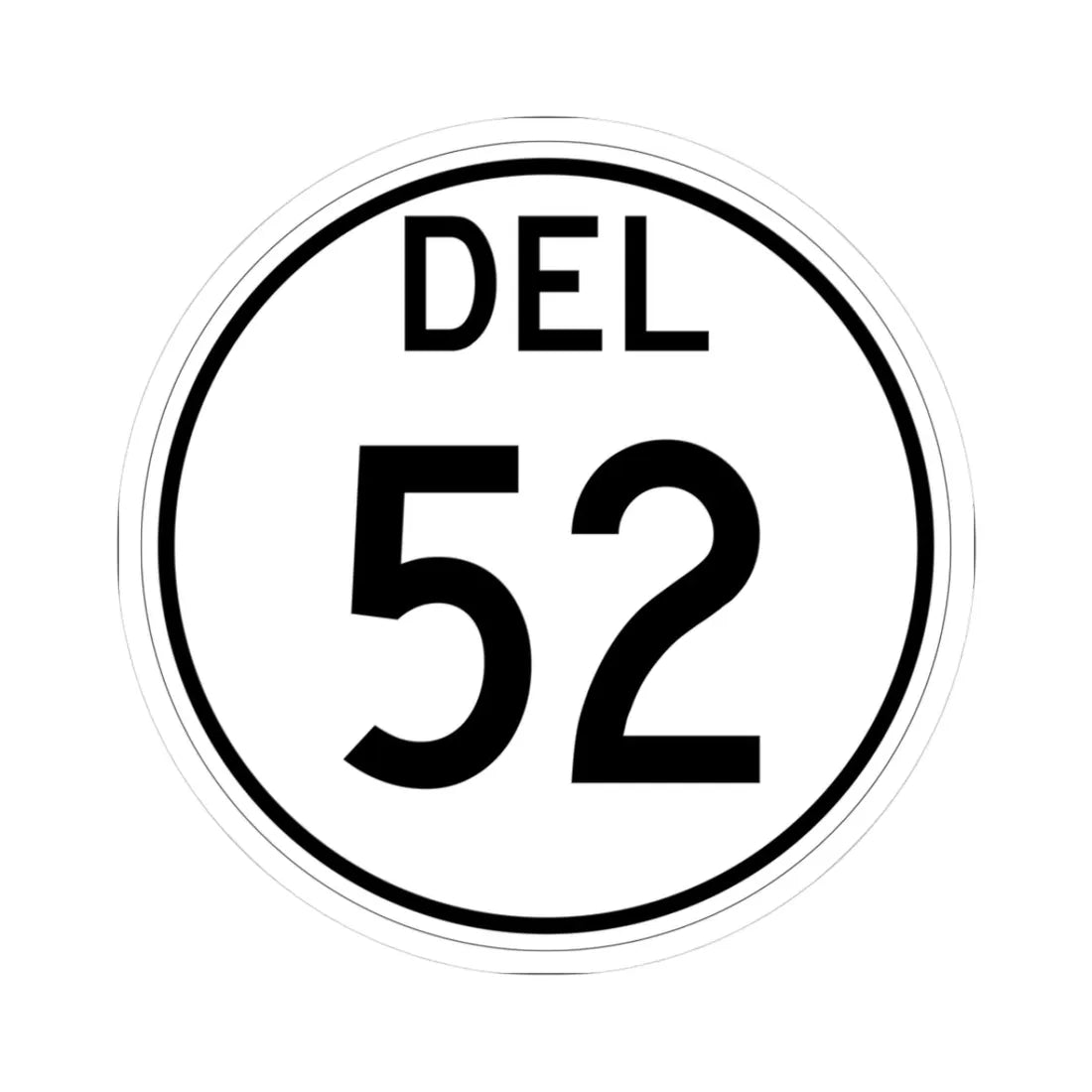 Delaware 52 1964 (Delaware) (Road Sign) STICKER Vinyl Kiss-Cut Decal 3 Inch White - The Sticker Space