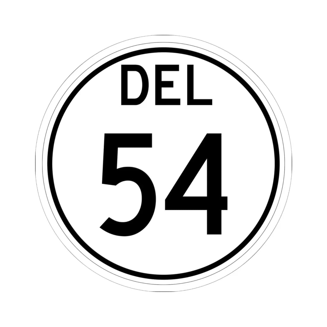 Delaware 54 1964 (Delaware) (Road Sign) STICKER Vinyl Kiss-Cut Decal 6 Inch White - The Sticker Space
