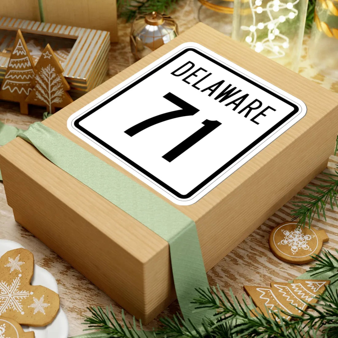 Delaware 71 1955 (Delaware) (Road Sign) STICKER Vinyl Kiss-Cut Decal - The Sticker Space