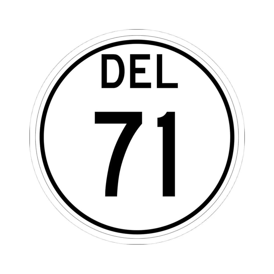Delaware 71 1964 (Delaware) (Road Sign) STICKER Vinyl Kiss-Cut Decal 4 Inch White - The Sticker Space