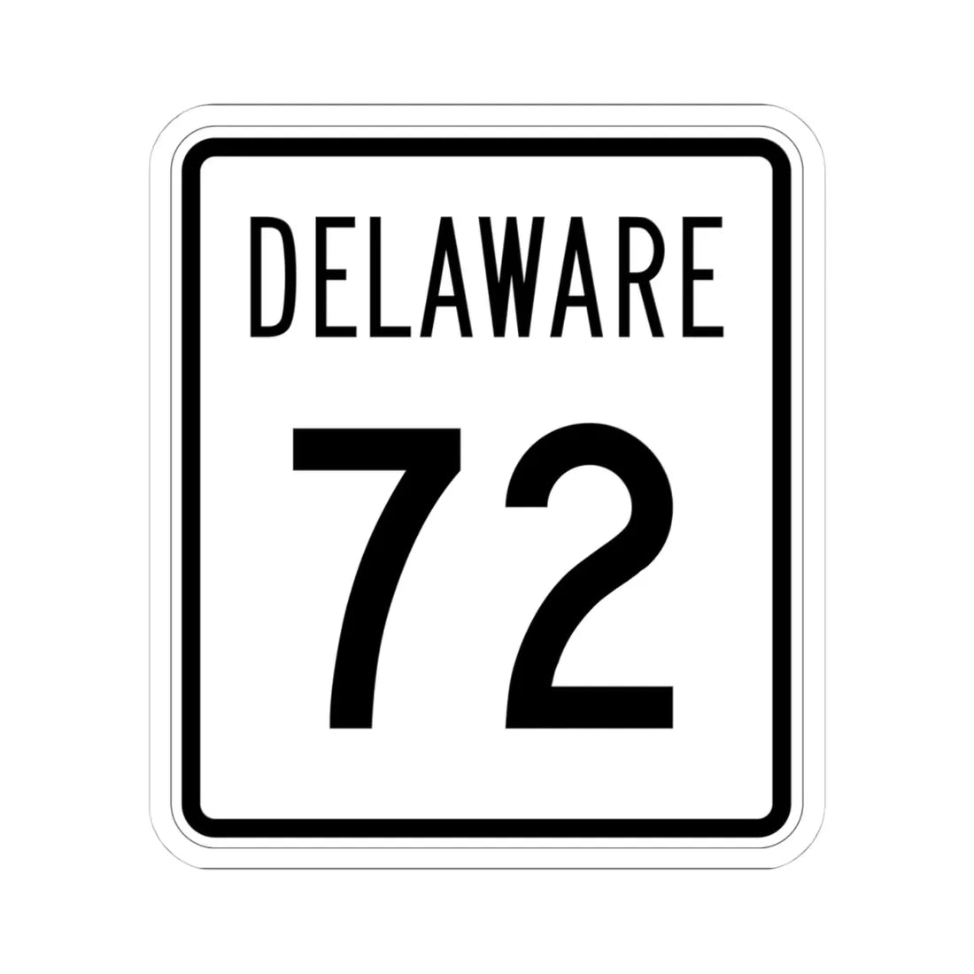Delaware 72 1955 (Delaware) (Road Sign) STICKER Vinyl Kiss-Cut Decal 4 Inch White - The Sticker Space