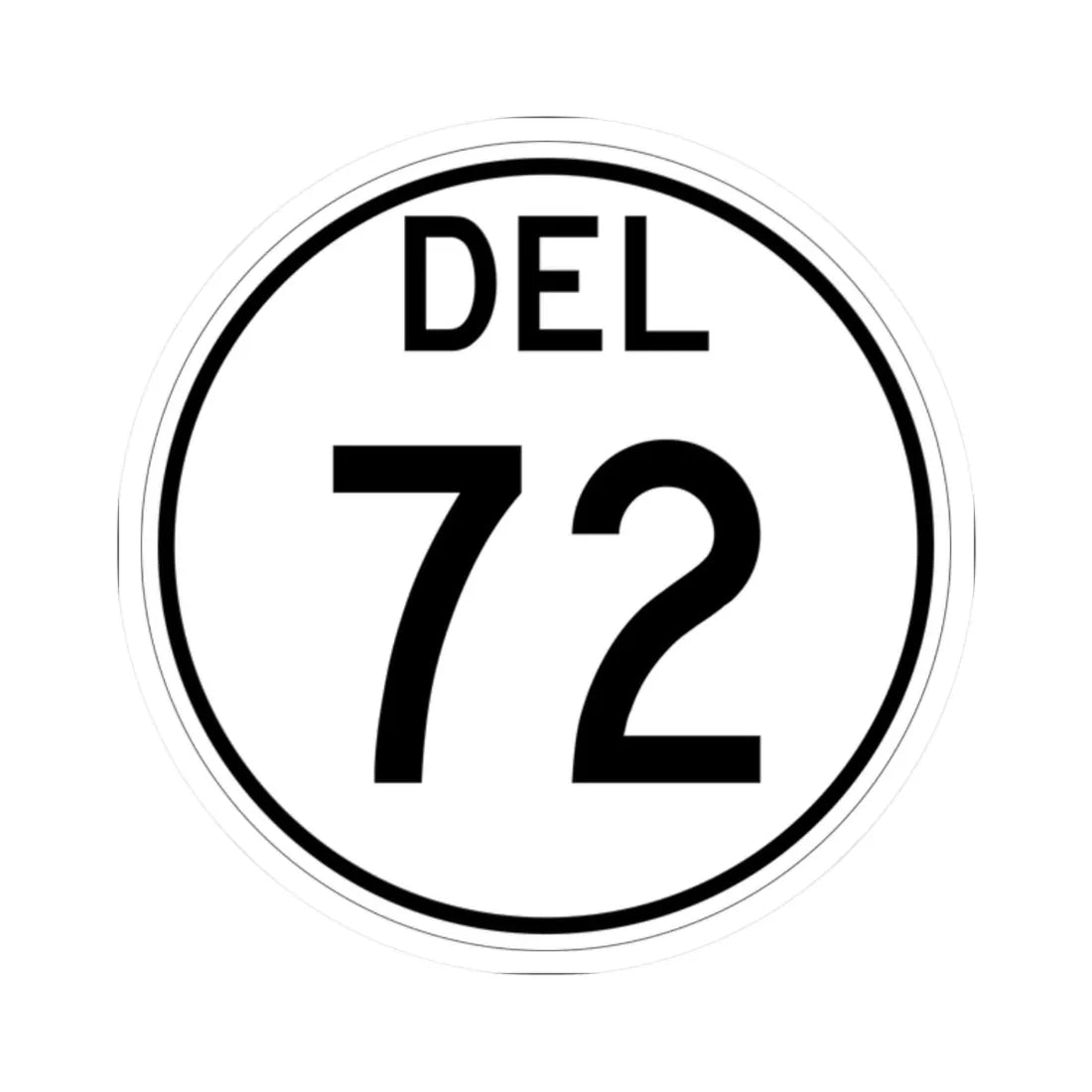 Delaware 72 1964 (Delaware) (Road Sign) STICKER Vinyl Kiss-Cut Decal 2 Inch White - The Sticker Space