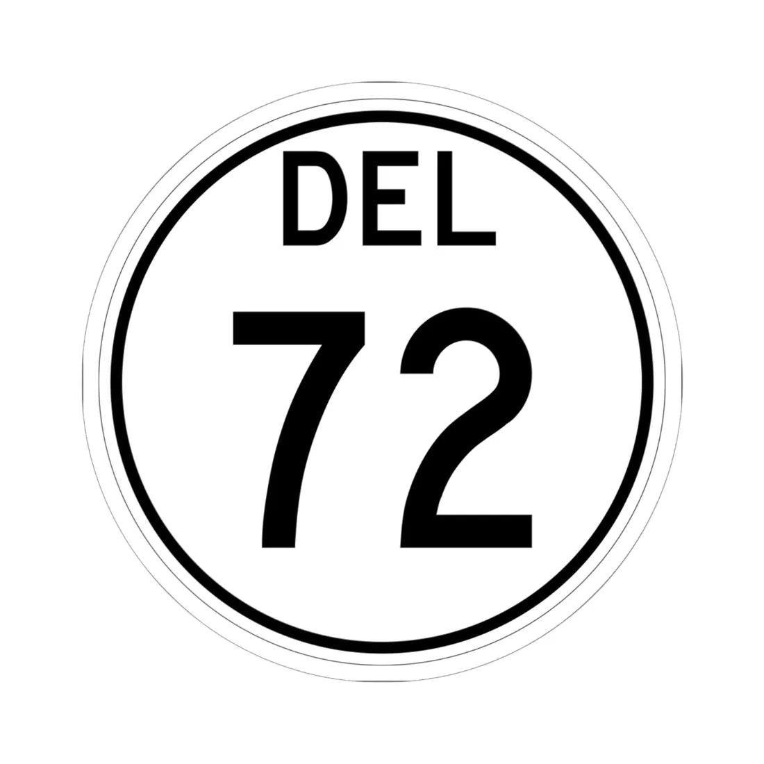 Delaware 72 1964 (Delaware) (Road Sign) STICKER Vinyl Kiss-Cut Decal 6 Inch White - The Sticker Space