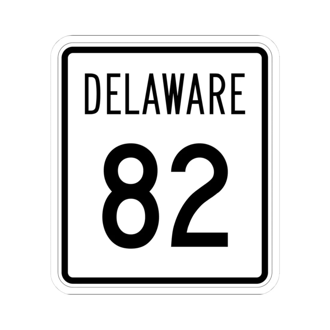 Delaware 82 1955 (Delaware) (Road Sign) STICKER Vinyl Kiss-Cut Decal 3 Inch White - The Sticker Space