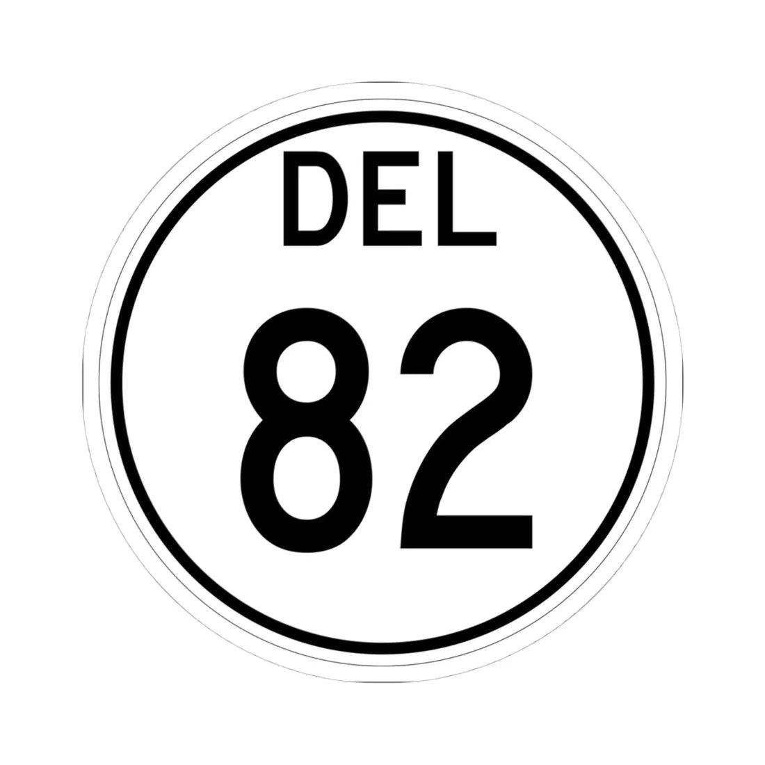 Delaware 82 1964 (Delaware) (Road Sign) STICKER Vinyl Kiss-Cut Decal 4 Inch White - The Sticker Space