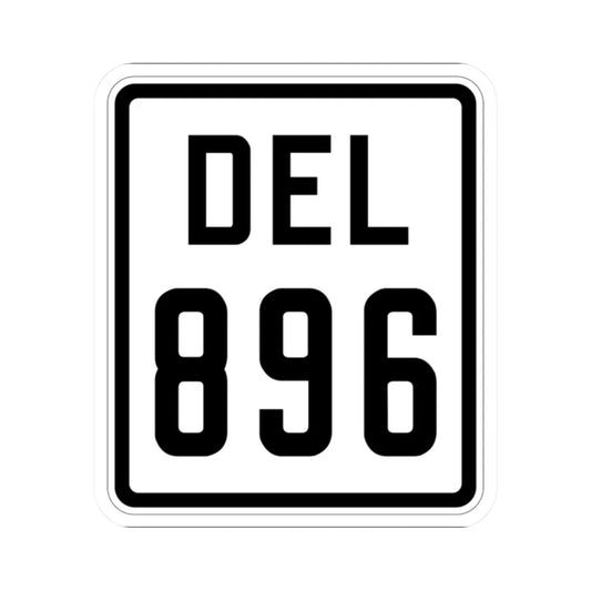 Delaware 896 1926 (Delaware) (Road Sign) STICKER Vinyl Kiss-Cut Decal 2 Inch White - The Sticker Space
