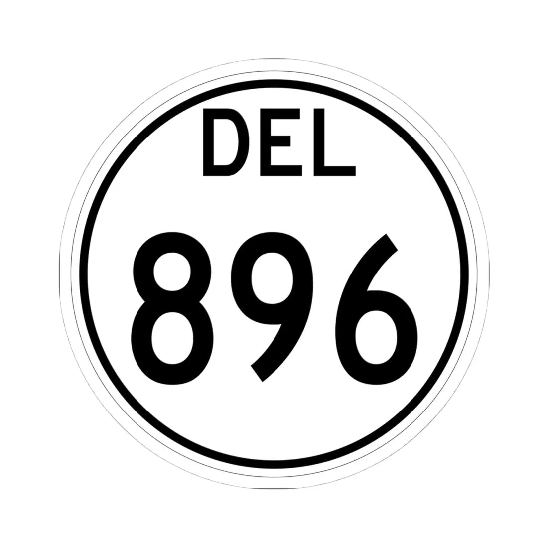 Delaware 896 1964 (Delaware) (Road Sign) STICKER Vinyl Kiss-Cut Decal 4 Inch White - The Sticker Space