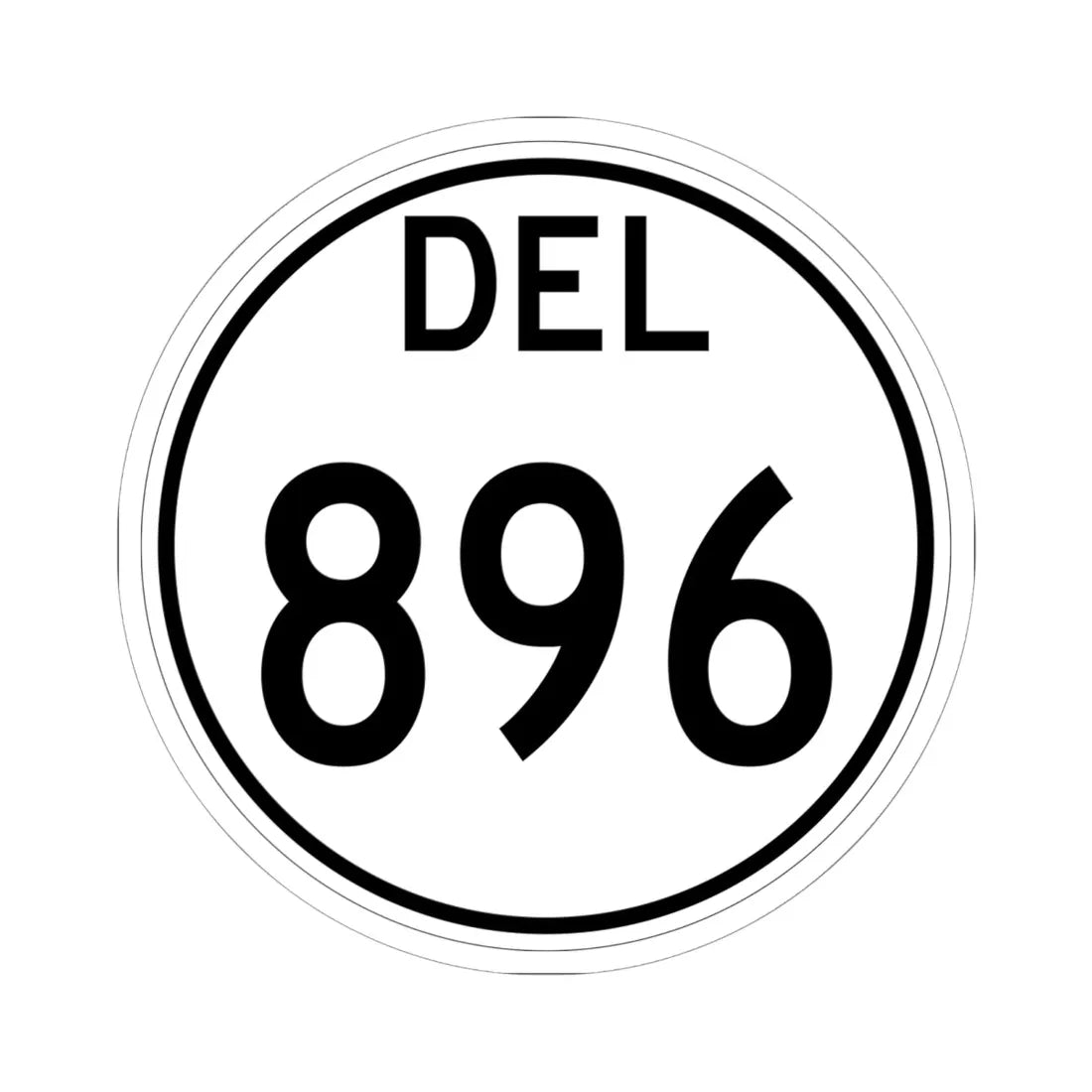 Delaware 896 1964 (Delaware) (Road Sign) STICKER Vinyl Kiss-Cut Decal 6 Inch White - The Sticker Space