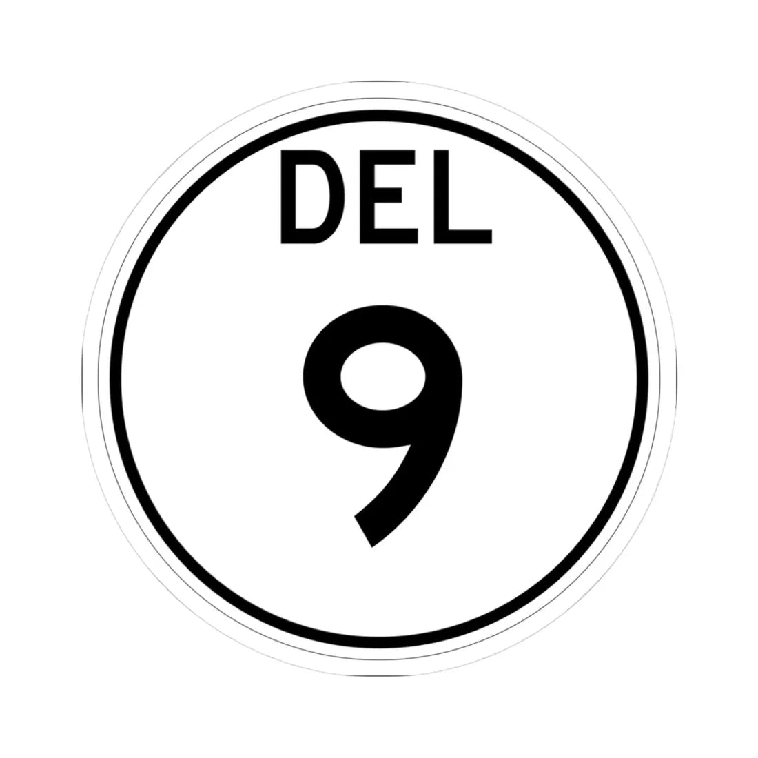 Delaware 9 1964 (Delaware) (Road Sign) STICKER Vinyl Kiss-Cut Decal 3 Inch White - The Sticker Space