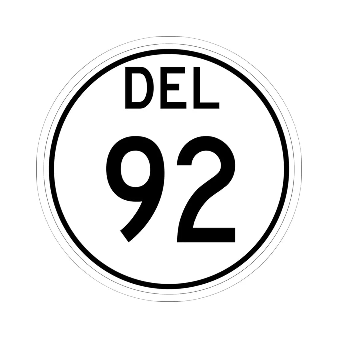 Delaware 92 1964 (Delaware) (Road Sign) STICKER Vinyl Kiss-Cut Decal 6 Inch White - The Sticker Space