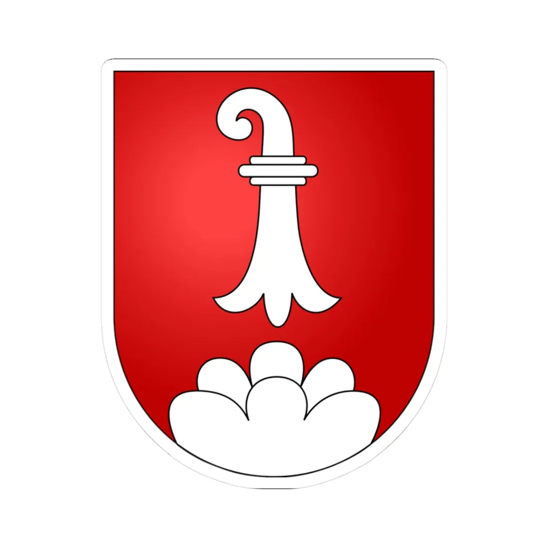 Delemont coat of arms (Switzerland) (Coat of Arms) STICKER Vinyl Kiss-Cut Decal 3 Inch White - The Sticker Space