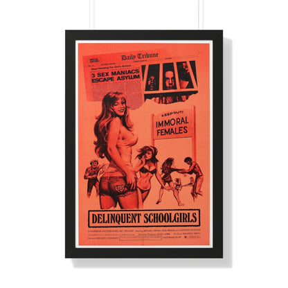 DELINQUENT SCHOOLGIRLS (CARNAL MADNESS) 1975 - Framed Movie Poster-20" x 30"-The Sticker Space