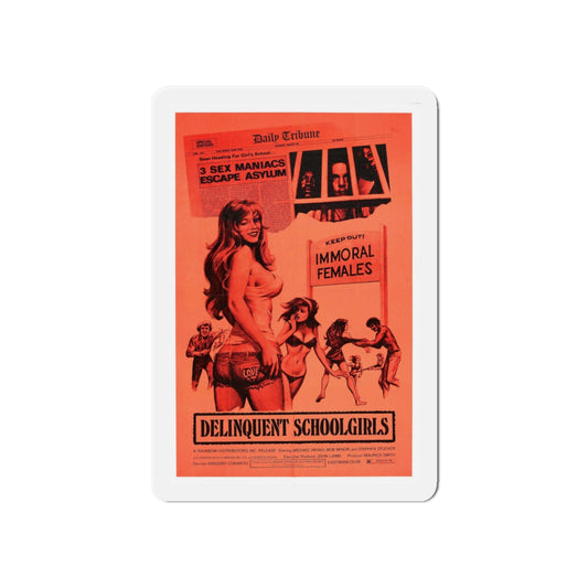 DELINQUENT SCHOOLGIRLS (CARNAL MADNESS) 1975 Movie Poster - Die-Cut Magnet-6 × 6"-The Sticker Space