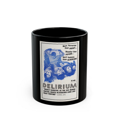 DELIRIUM 1972 Movie Poster - Black Coffee Mug-11oz-The Sticker Space