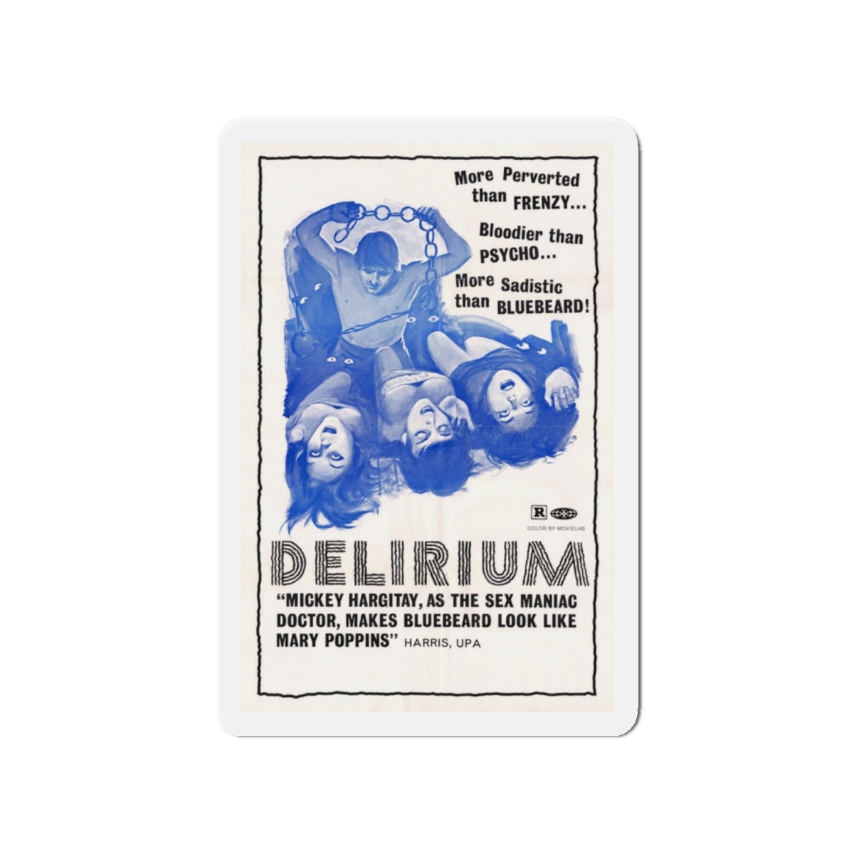 DELIRIUM 1972 Movie Poster - Die-Cut Magnet-4" x 4"-The Sticker Space