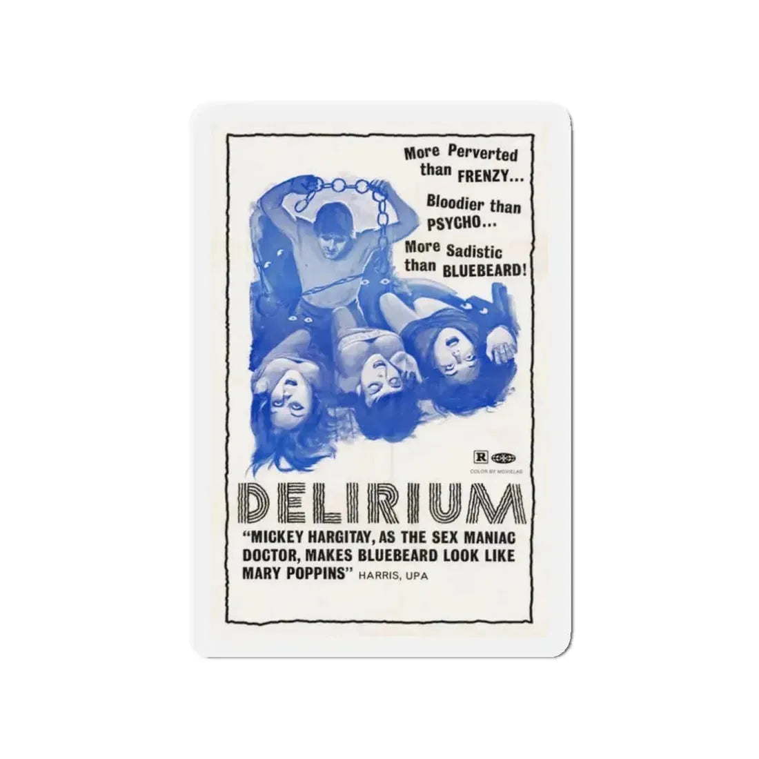 DELIRIUM 1972 Movie Poster - Refrigerator Magnet 3 Inch - The Sticker Space