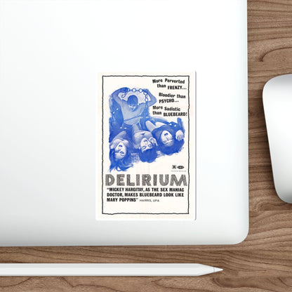 DELIRIUM 1972 Movie Poster STICKER Vinyl Die-Cut Decal-The Sticker Space