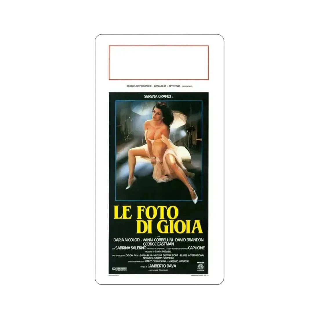 DELIRIUM PHOTO OF GIOIA 1987 Movie Poster - STICKER Vinyl Kiss-Cut Decal 6 Inch White - The Sticker Space