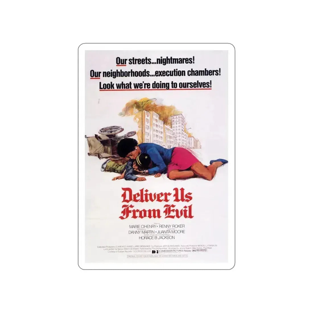 DELIVER US FROM EVIL 1975 Movie Poster STICKER Vinyl Die-Cut Decal 5 Inch - The Sticker Space