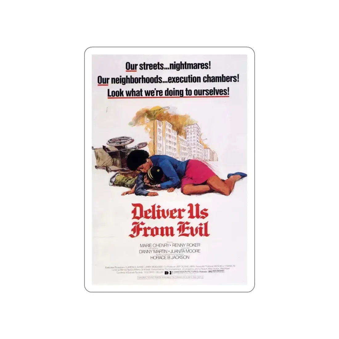 DELIVER US FROM EVIL 1975 Movie Poster STICKER Vinyl Die-Cut Decal - The Sticker Space