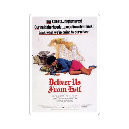 DELIVER US FROM EVIL 1975 Movie Poster - STICKER Vinyl Kiss-Cut Decal 3 Inch White - The Sticker Space