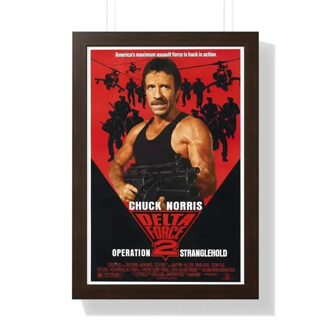 DELTA FORCE 2 1990 - Framed Movie Poster 16″ x 24″ Walnut - The Sticker Space