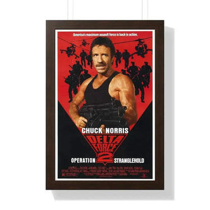 DELTA FORCE 2 1990 - Framed Movie Poster 16″ x 24″ Walnut - The Sticker Space