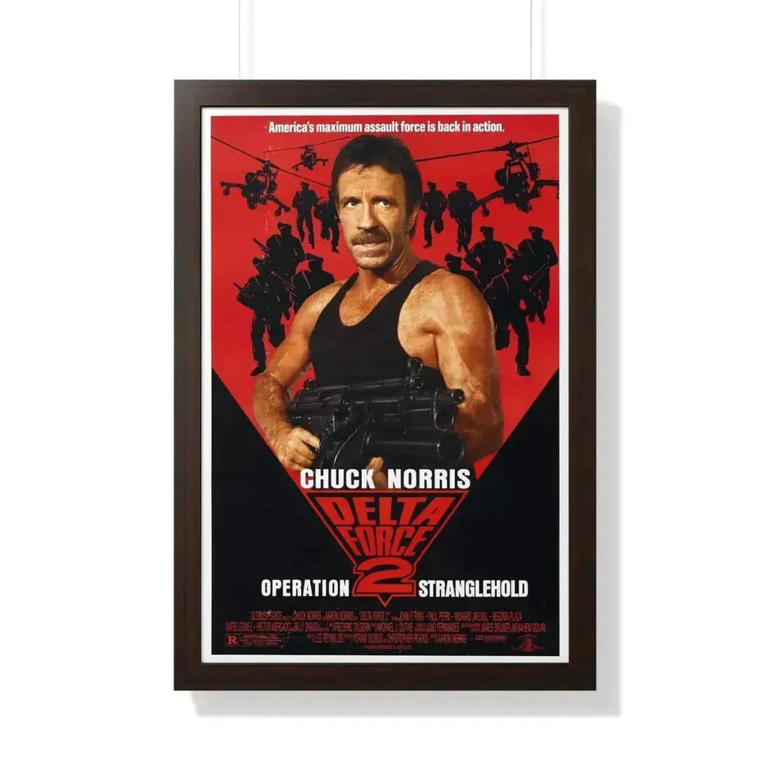 DELTA FORCE 2 1990 - Framed Movie Poster 20" x 30" Walnut - The Sticker Space
