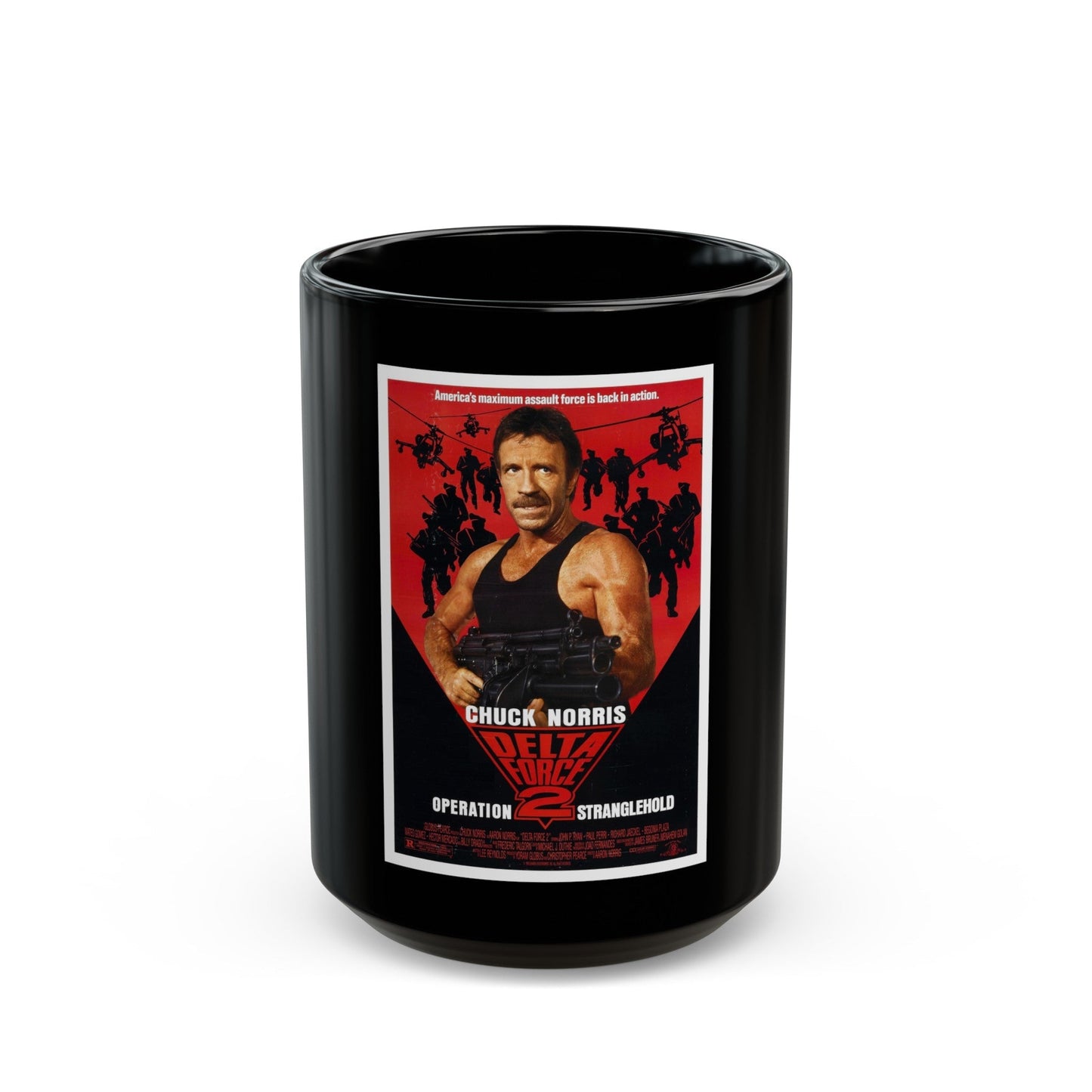 DELTA FORCE 2 1990 Movie Poster - Black Coffee Mug-15oz-The Sticker Space