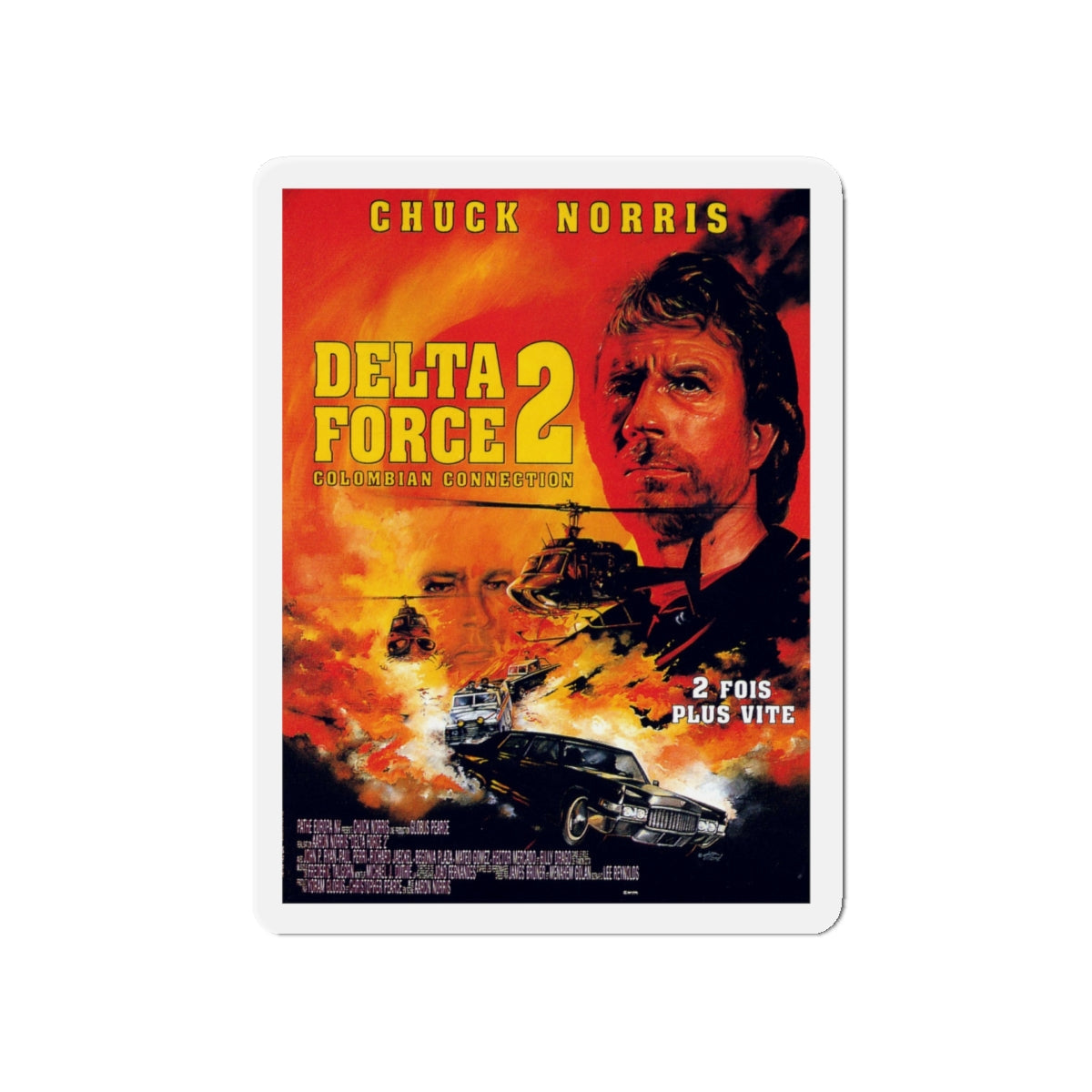 DELTA FORCE 2 (FRENCH) 1990 Movie Poster - Die-Cut Magnet-5" x 5"-The Sticker Space