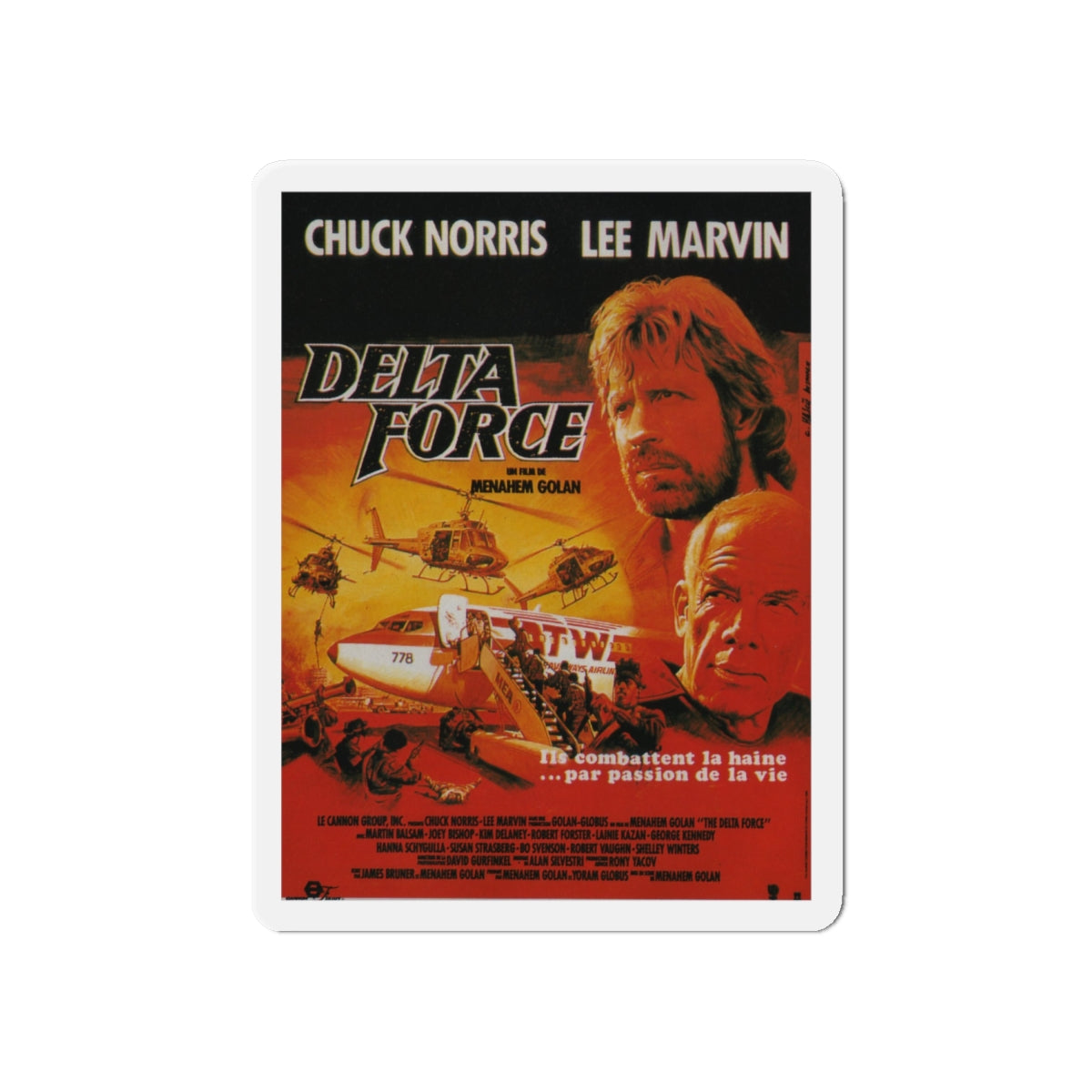 DELTA FORCE (FRENCH) 1986 Movie Poster - Die-Cut Magnet-6 × 6"-The Sticker Space