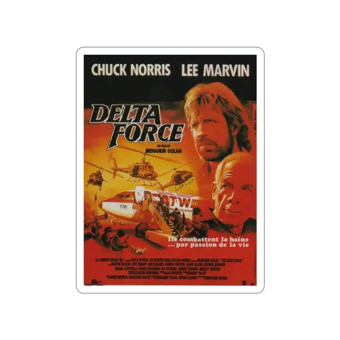 DELTA FORCE (FRENCH) 1986 Movie Poster STICKER Vinyl Die-Cut Decal - The Sticker Space