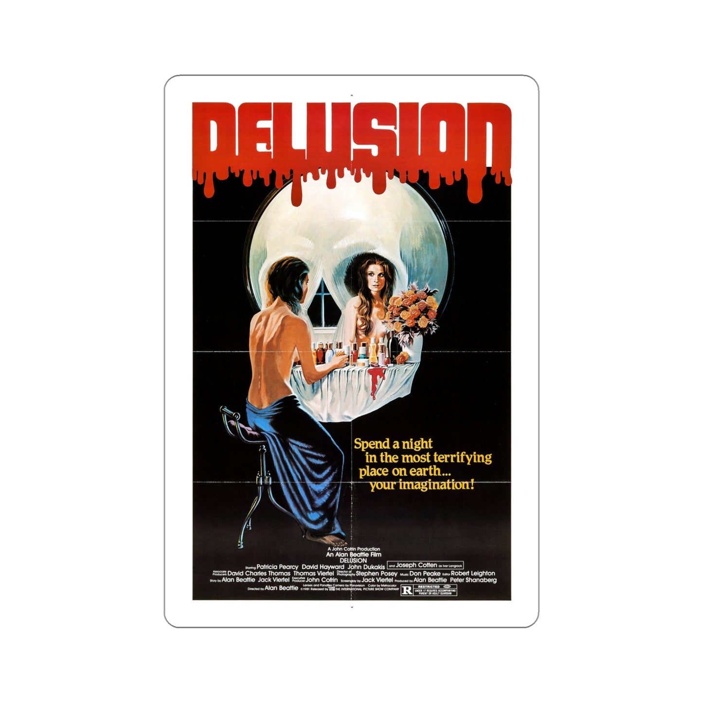 Delusion 1981 Movie Poster STICKER Vinyl Die-Cut Decal-5 Inch-The Sticker Space