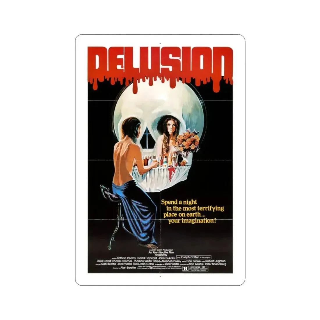 Delusion 1981 Movie Poster - STICKER Vinyl Kiss-Cut Decal 6 Inch White - The Sticker Space