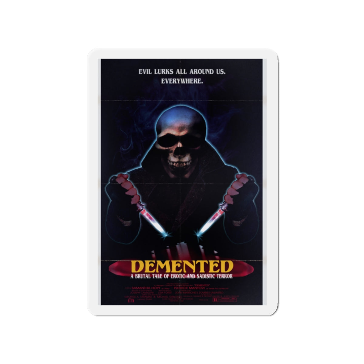 DEMENTED 1980 Movie Poster - Die-Cut Magnet-2" x 2"-The Sticker Space