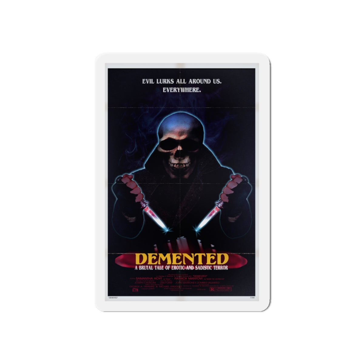 DEMENTED 1980 Movie Poster - Die-Cut Magnet-5" x 5"-The Sticker Space